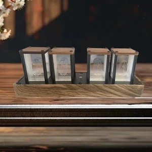 Colorful Nixie Tube Clock LED Desktop Clock Modern Glow Tube Color Changing Gift - Picture 1 of 4
