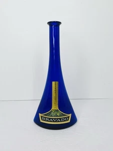 Cobalt Blue Glass Bottle 11"x5” Triangular 3 Sided Pinot Grigio EUC 7 Available - Picture 1 of 6