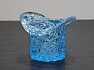 Fenton Ice Blue 2" High Daisy & Button Miniature Top Hat Toothpick Holder - Picture 1 of 5