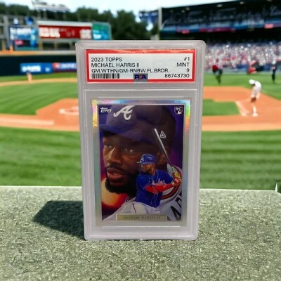 2023 Topps Michael Harris /99 PSA 9 Game Within The Game rainbow Foil Rookie RC - Image 1 of 3