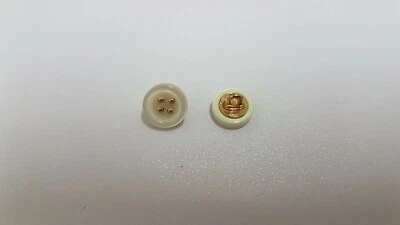 0029 Buttons For Sewing/Craft 10pcs  new white +gold stude 10mm - Image 1 of 2
