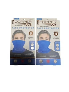 Copper Fit Youth Blue Face Protector Lot Of 2 - Picture 1 of 3