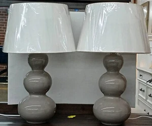 RARE GREY, TRIPLE GOURD LAMP BY ROBERT ABBEY (SINGLE) - NO SHADE - BRAND NEW - Picture 1 of 3