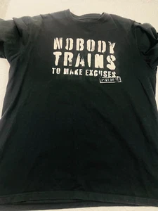 NIKE - Black Graphic Adult Tee - XL - Nobody Trains to Make Excuses  - Picture 1 of 4