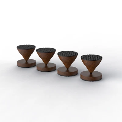 4x Altoparlante palissandro Spike Cono Hifi Audio AMP Giradischi Isolamento Supporto Piedini Pad - Immagine 1 di 4
