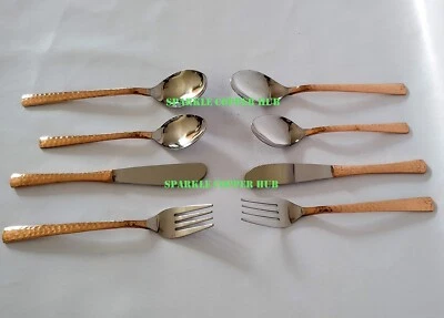 Cobre Acero Inoxidable Hogar Kitchen Hotel Restaurante Tableware Cutlery 2 Sets - Imagen 1 de 4
