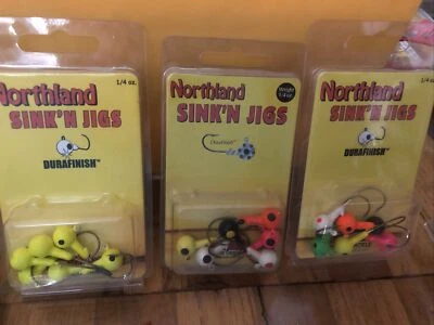 3 novos pacotes de equipamento de pesca Northland - Sink'n Jigs 1/4 oz cores sortidas - Imagem 1 de 2