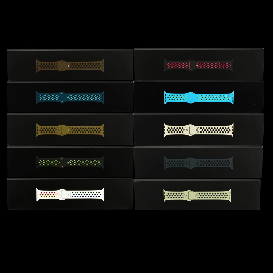 Apple iWatch Nike Sport Band 38mm 40mm 41mm Series 4 5 6 7 8 9 SE 42mm 44mm 45mm - Image 1 of 1