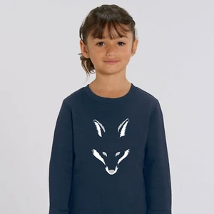 Personalized Sweatshirt For Girl Printed In France. Navy Blue Color. - Picture 1 of 19