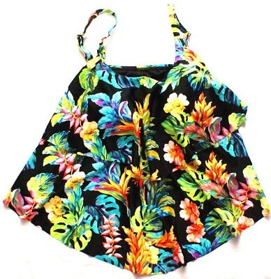 Maxine of Hollywood танкини купальник верхний женщин 16W два ярусный, цветочный/тропический - Изображение 1 из 3