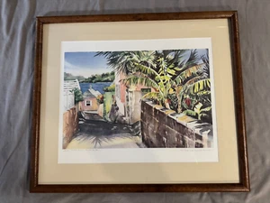 Old Maid’s Lane, St. George’s Bermuda, 417/1000 Jill Amos Raine Aquarell - Bild 1 von 9