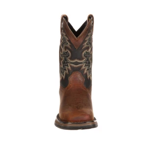 Lil' Durango Youth Boys Tan Leather Western Stitch Cowboy Boots - Picture 1 of 5