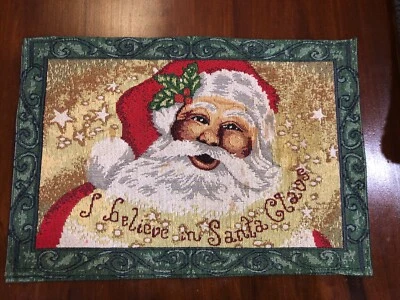 Christmas Table Runner I Believe In Santa Claus W/ 2 Place Mats - Image 1 of 3