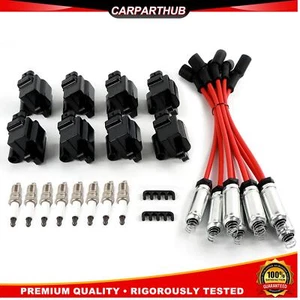 8Pack Ignition Coils & Spark Plugs Wires For Chevy GMC 4.8L 5.3L 6.0L 8.1L UF271 - Picture 1 of 19