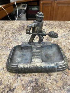 Vintage Iron Fireman Advertising Ashtray, Furnish and Boiler Installers - Picture 1 of 8