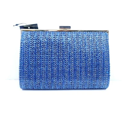 Bolso sin asas INC Loryy adornado brillante correa de cadena azul pequeño de fiesta Foto 1 de 4