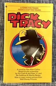1990 DICK TRACY by MAX ALLAN COLLINS Signed Paperback Movie Adaptation 1st ptg - Picture 1 of 8