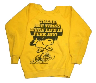 RARO DE COLECCIÓN 60s Snoopy Peanuts Cuello Redondo Sudadera Pit 13.5" Largo 16" Determinado Foto 1 de 4