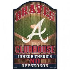 Atlanta Braves Fan Cave Design Wood Sign - 11" x 17" [NEW] MLB Wall Man - Picture 1 of 1