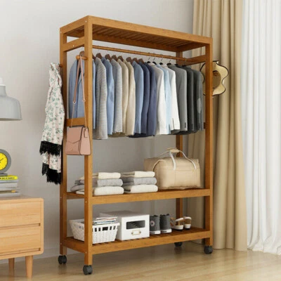 Extra groß Garderobenständer Verdicken Holz Kleiderständer offen Kleiderschränke - Bild 1 von 4