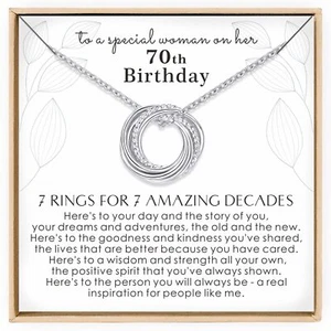 Annamate 70th Birthday Gifts for Women 925 Sterling Silver 7 Circles Necklace... - Picture 1 of 6