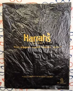Bolsa de plástico negra para tienda de regalos Harrah's Casino Reno Lake Tahoe Nevada - Imagen 1 de 2
