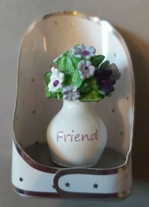 Good Wishes, "Friend", novelty gift. Miniature vase of flowers. - Picture 1 of 12