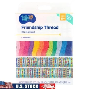 Multicolor Friendship Thread 56-Pack Crafting Kit W/ Project Guide Bracelets New - Picture 1 of 8