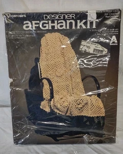 VINTAGE NOS Vogart Floral Antique Lace Afghan Kit 5301 Crochet 43" x 64" NEW - Picture 1 of 7