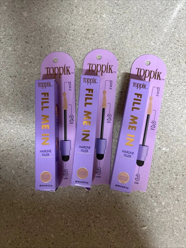 (3)Toppik Fill Me In Hairline Filler Medium Blonde 0.176oz - Image 1 of 1