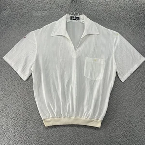 Vintage Alan Stuart Pullover Shirt Mens XL Textured Pocket Short Sleeve USA 80s - Picture 1 of 13