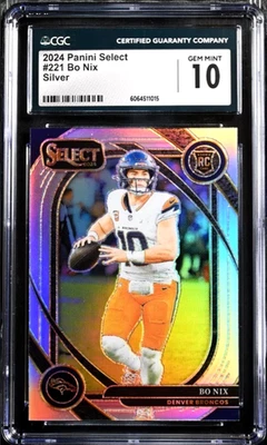 2024 BO NIX ROOKIE SILVER SELECT CLUB LEVEL RC #221 GEM MINT 10 - Image 1 of 2