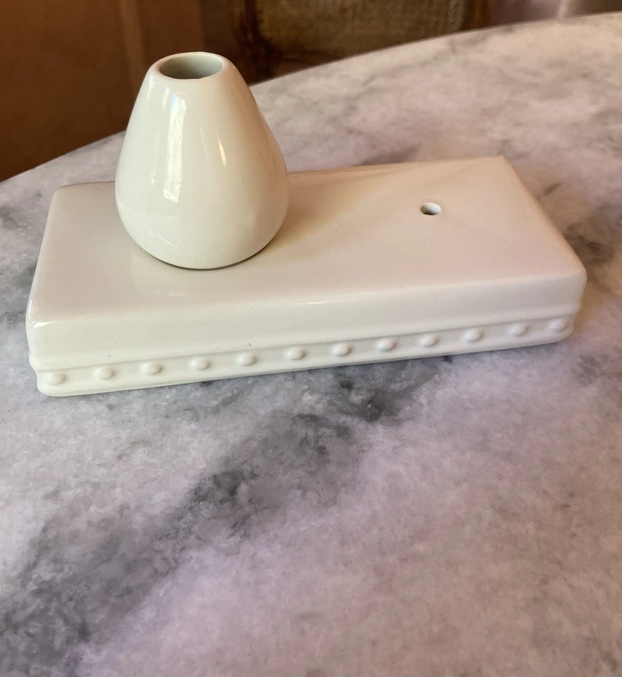 Jarrón de gres Nora Fleming soporte para palillo de dientes punto perlado retirado 6”x2 3/4”x3” Foto 1 de 4