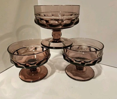 Compotas/herbetes de cristal indio corona del rey amatista huella digital - Juego de 3 Foto 1 de 4