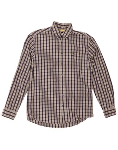 CAMEL ACTIVE Mens Flannel Shirt Medium Navy Blue Check Cotton CZ13 - Picture 1 of 3