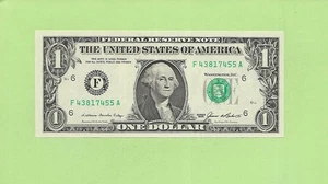 1985 ..UNCIRC $1  F 4381 7455 A  .... 1985 $1  F-A      NICE NOTE         FRN - Picture 1 of 2