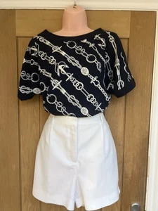 Ralph Lauren Navy Short Sleeve Blouse Size S/P (small/petite) - Picture 1 of 6