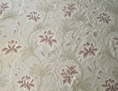 Tecido floral jacobino bordado linho botânico grande formato 2,6 jardas - Imagem 1 de 4