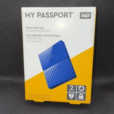 WD My Passport 2TB Portable External Hard Drive - Blue - Image 1 of 4