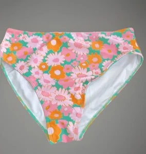 Parte inferior de bikini rosa lirio cintura alta grande floral nueva - Imagen 1 de 10