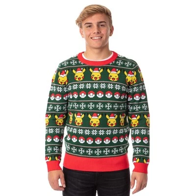 Pokemon Men's Santa Pikachu Holiday Fair Isle Ugly Christmas Sweater - Image 1 of 3