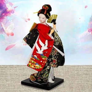 Japanische Geisha Kimono Puppe 25 cm asiatische Kabuki Figur für Wohnzimmer Schlafzimmer - Bild 1 von 7