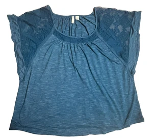 Teal green Cato Lace on top 14W/16W Loose fitting Shirt - Picture 1 of 6