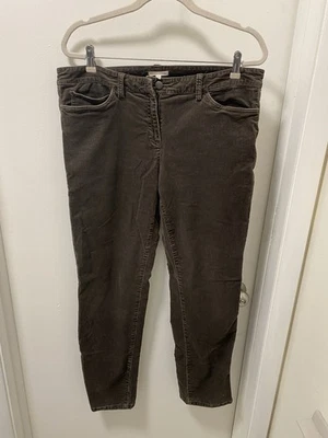 Eileen Fisher Corduroy Pants Women Brown Straight Leg Stretch Mid-Rise Ankle 14 - Image 1 of 4