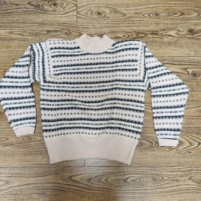 Suéter De Colección Liz Claiborne Talla L Lana De Cordero Angora Cuello Imitado Fair Isle Foto 1 de 4