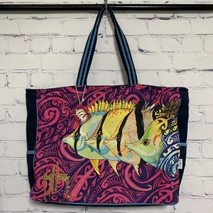 Guy Harvey Tote Large Shoulder Bag  Tang Fish Ocean Theme - Picture 1 of 12