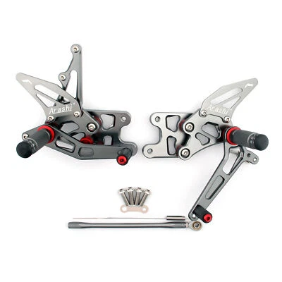 Racing Adjustable Rearsets Foot Pegs Gray For Suzuki GSXR1000 GSX-R1000 07-08 - Image 1 of 4
