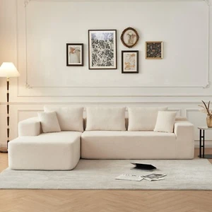 Sectional Sofa Couch 4 Seat L-Shaped Convertible Modular Sofa Chaise Living Room - Picture 1 of 38
