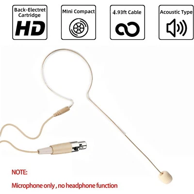 Single Earhook Microphone mini XLR For Shure Headworn Wireless-TA4F 4pin Beige - Image 1 of 4