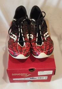 men's SAUCONY Track Cross Country SHAY XC 3 shoes XT-600 sz 10 Red/Black SPIKES - Picture 1 of 9